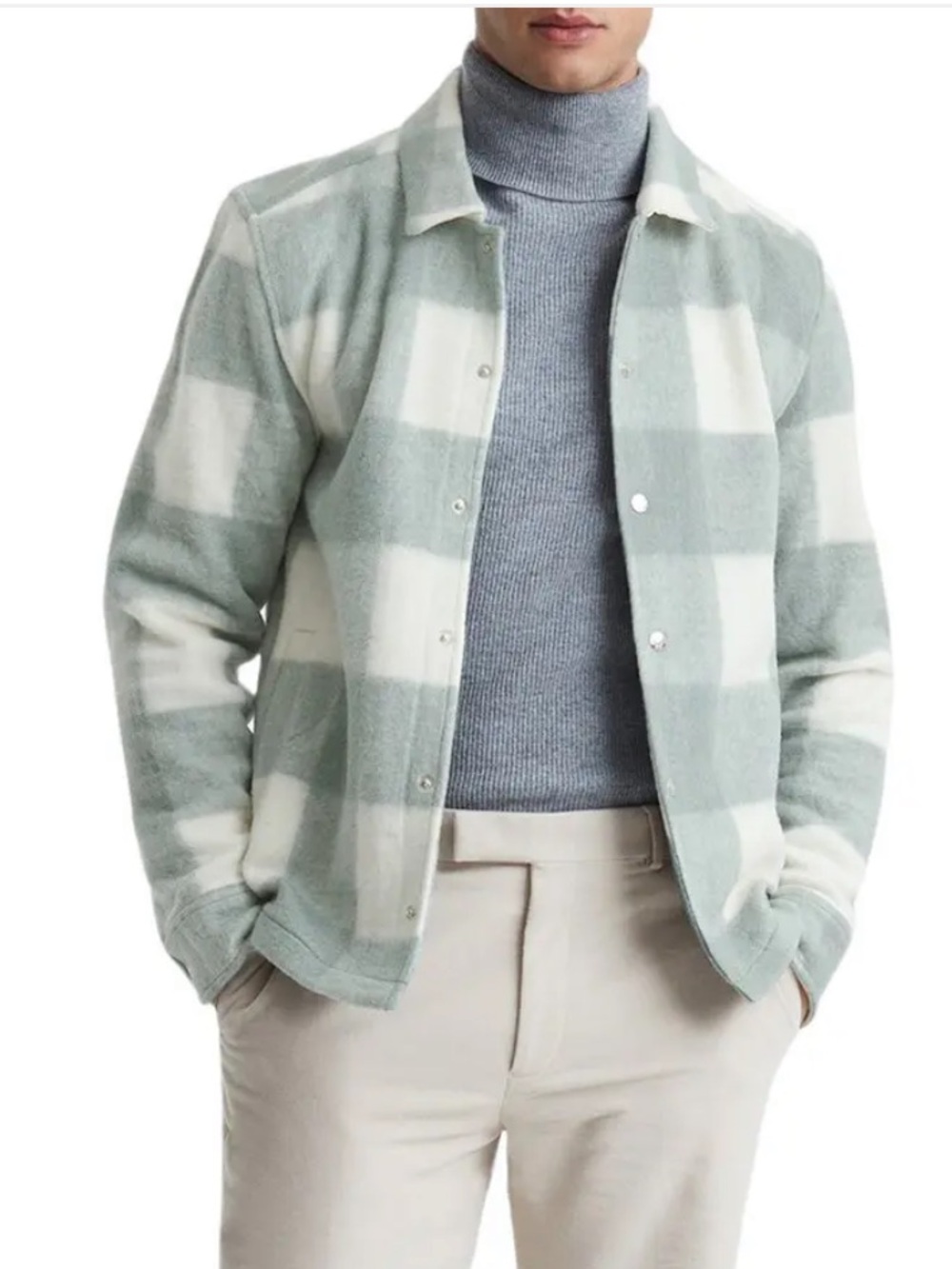 Reiss Scott plaid overshirt size XXL
